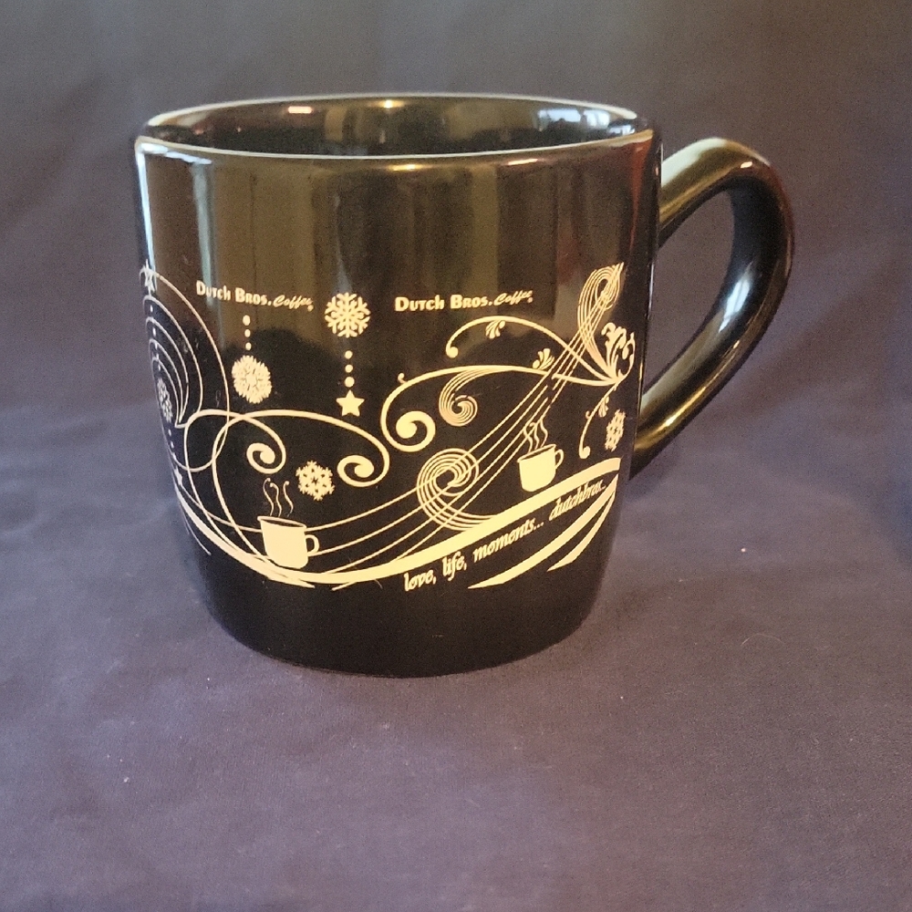 Dutch Bros Black Mug with White Design. Never Seen This Style Before This.